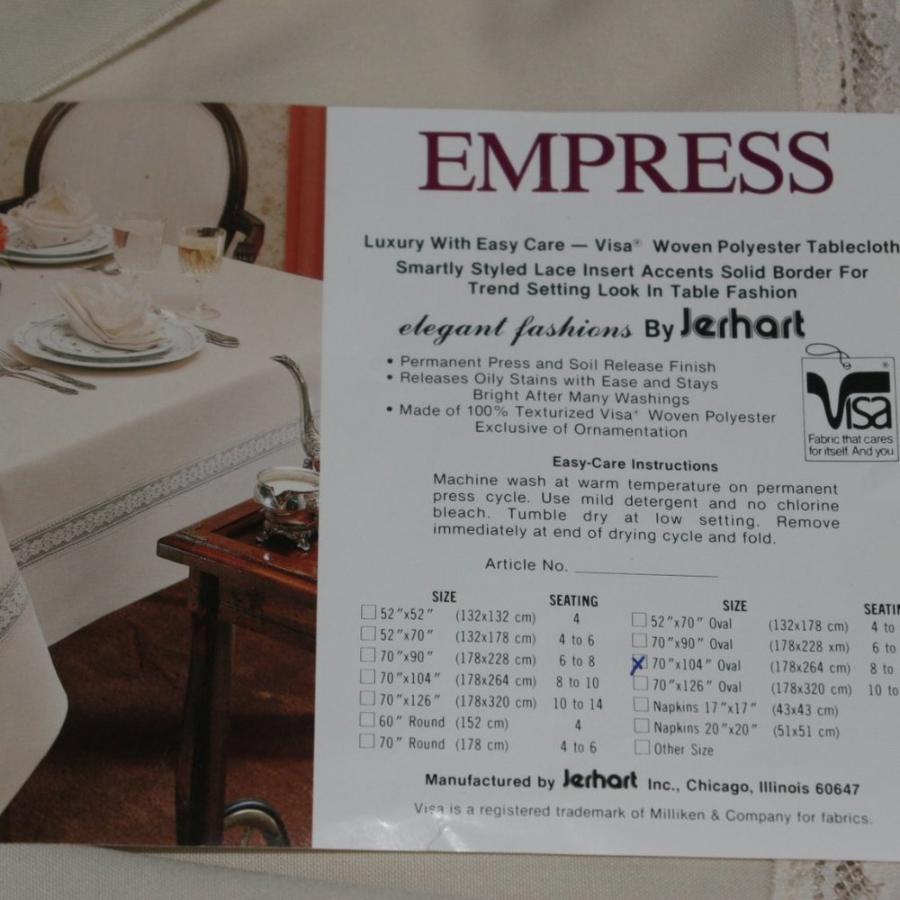 Oval Tablecloth-Still in Original Package! - Picture 2 of 8
